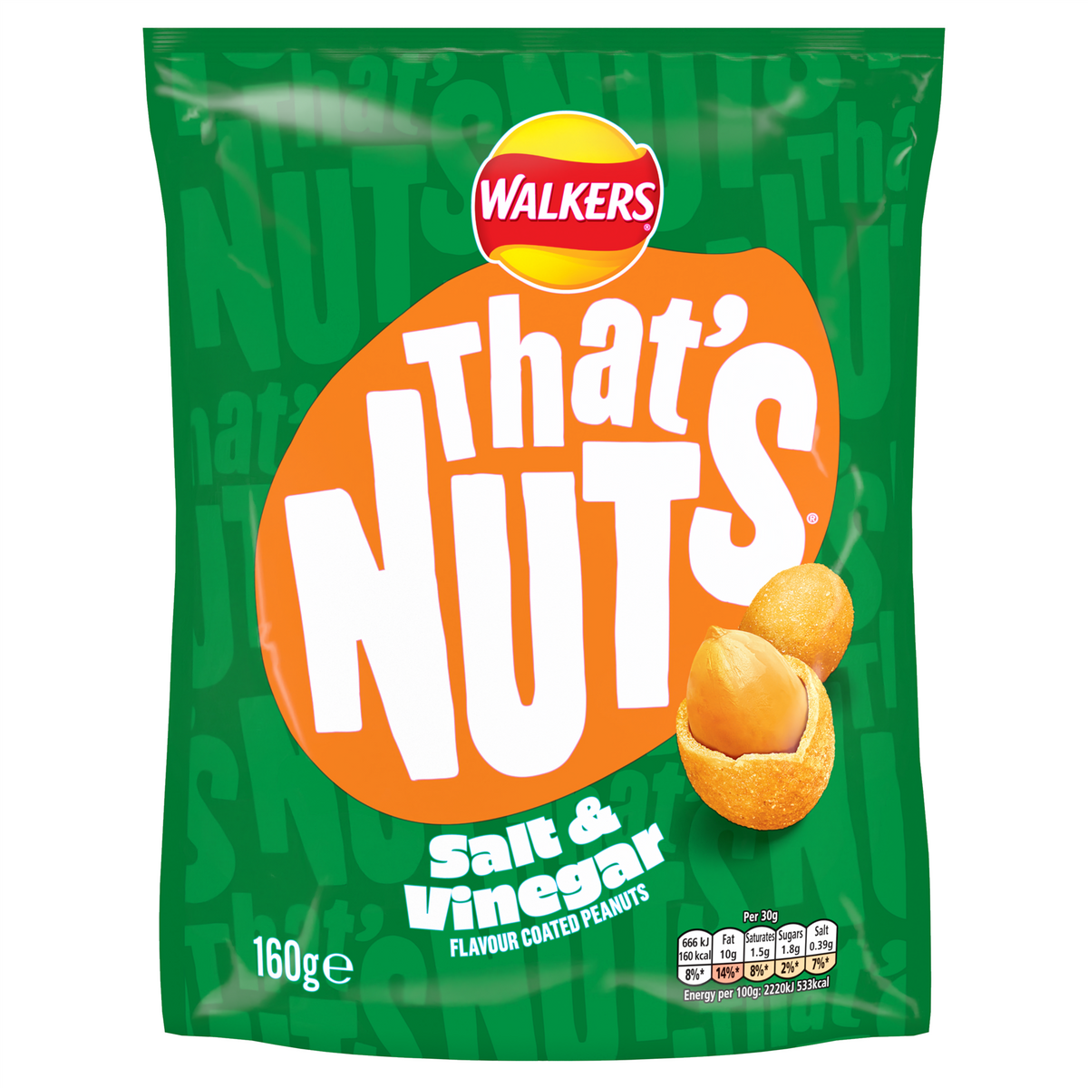 Walkers That's Nuts Salt & Vinegar Sharing Crisps 160g
