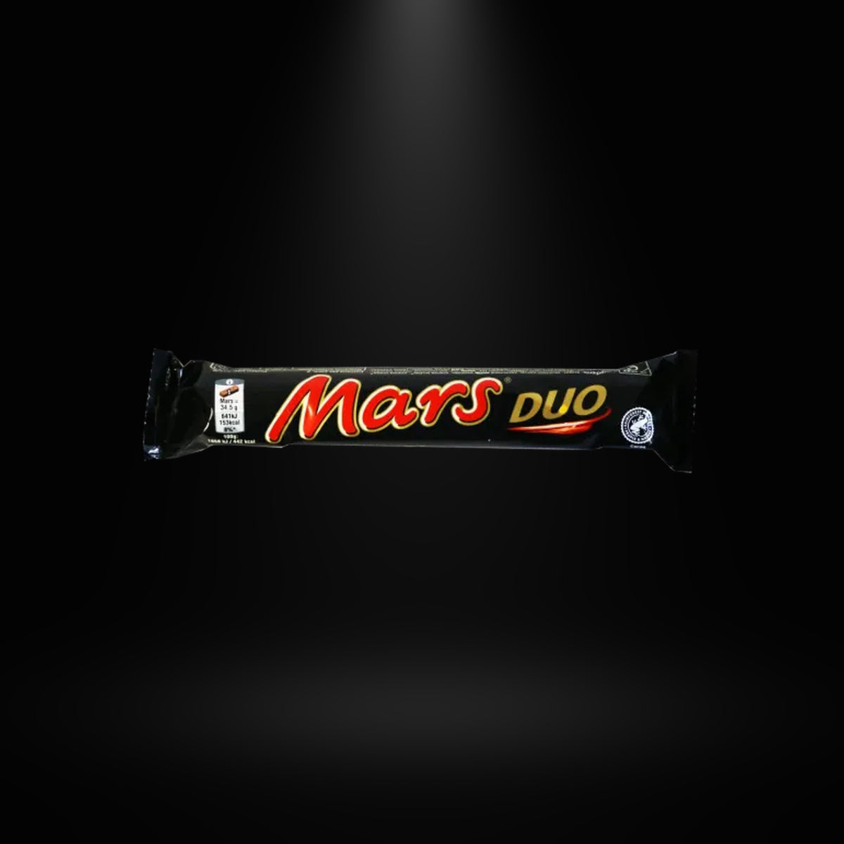Mars duo 39.4G on black background with overhead spotlight