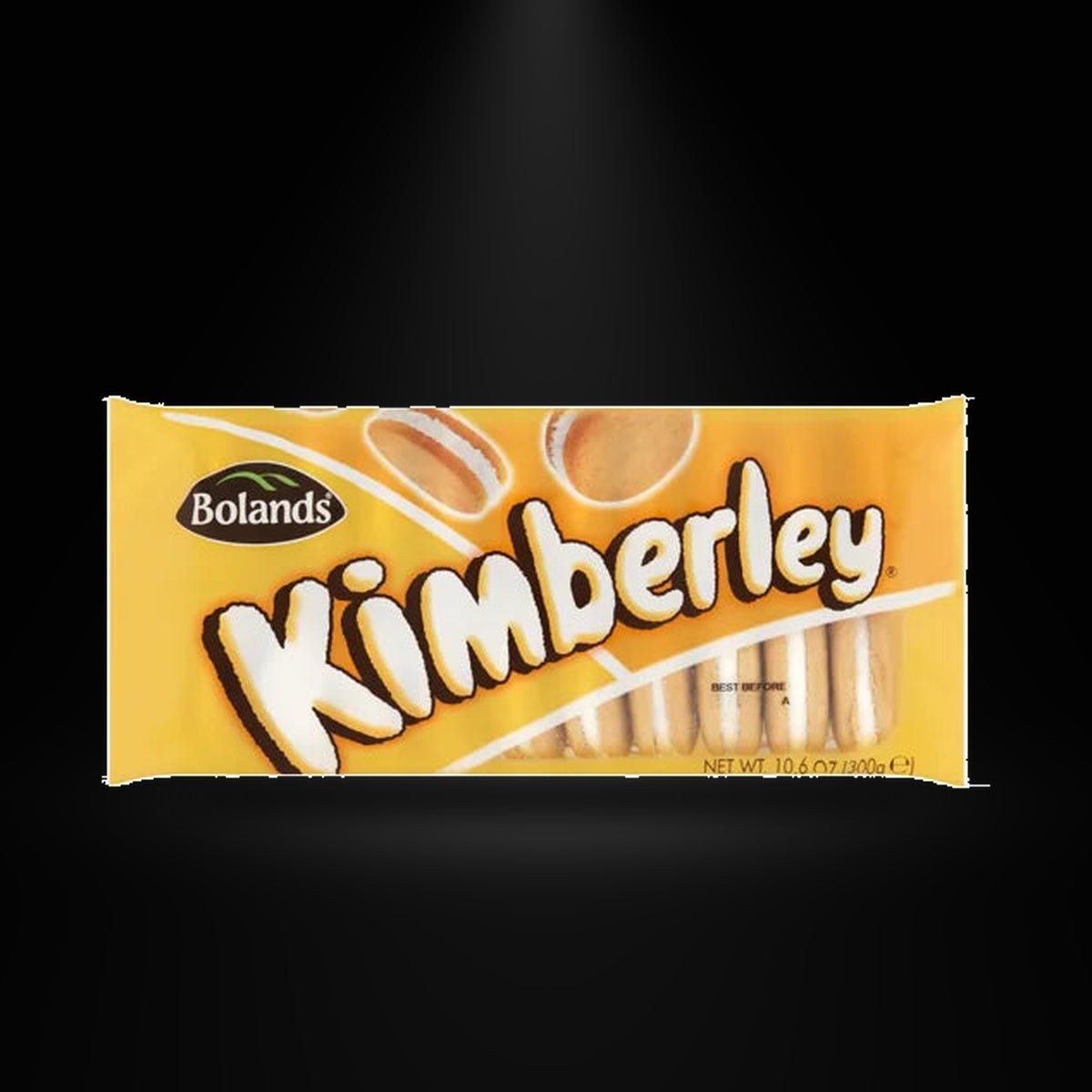 Bolands Kimberly 300gm on a black background with an overhead spotlight