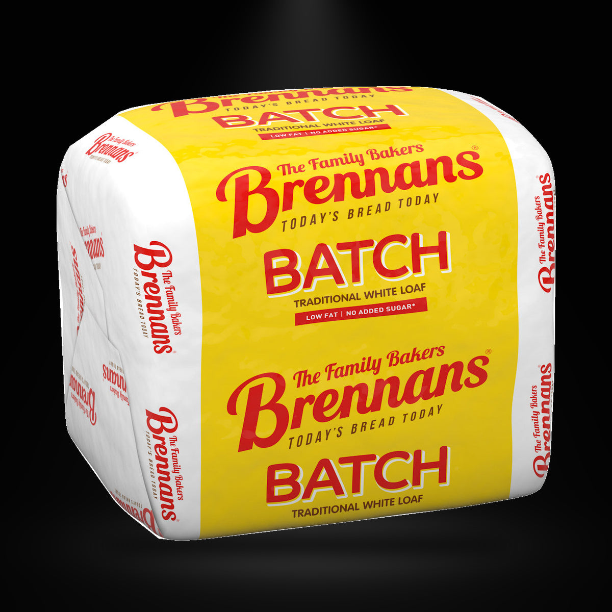 Brennans Batch 800g on a black background with an overhead spotlight