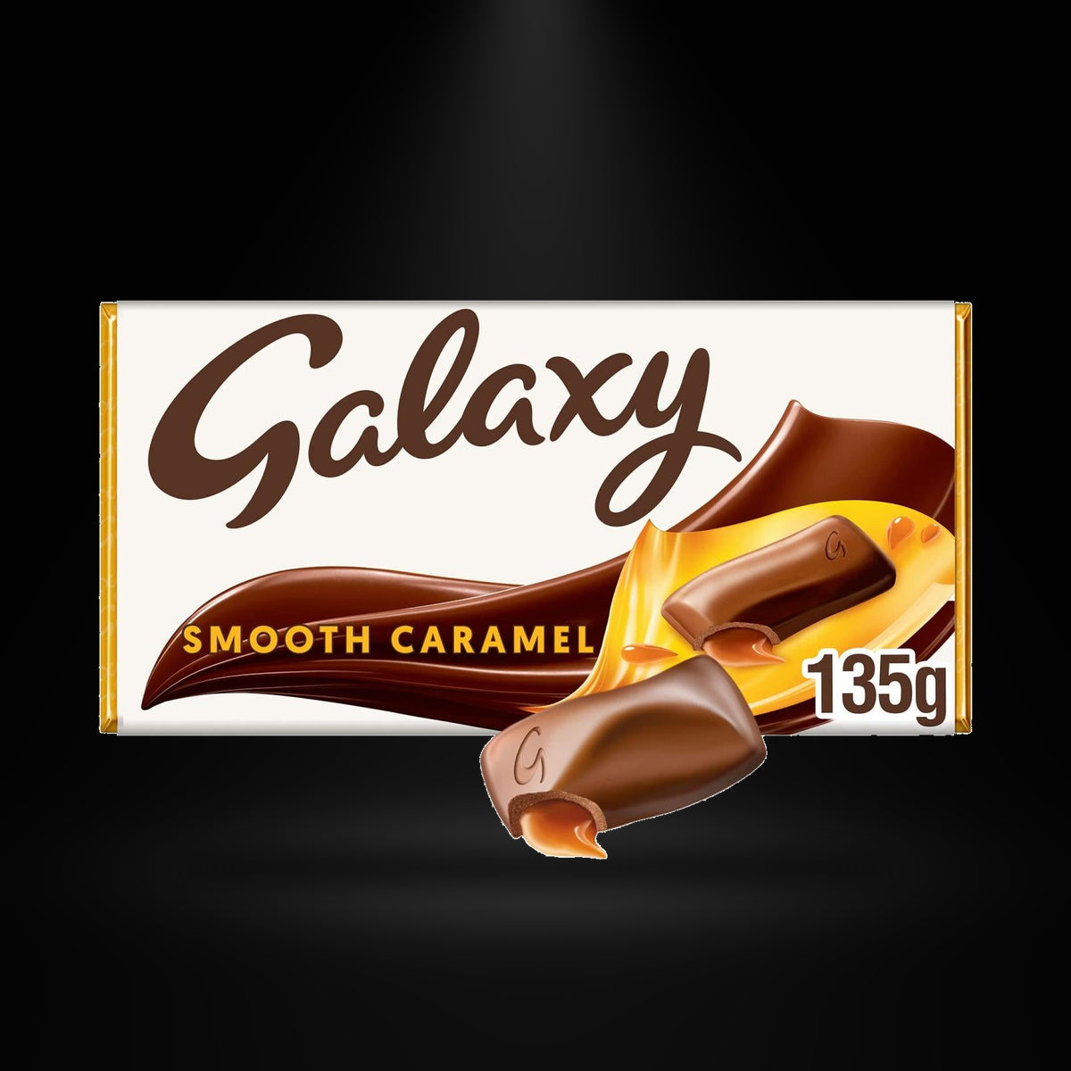 Galaxy Crml 135gm on a black background with an overhead spotlight