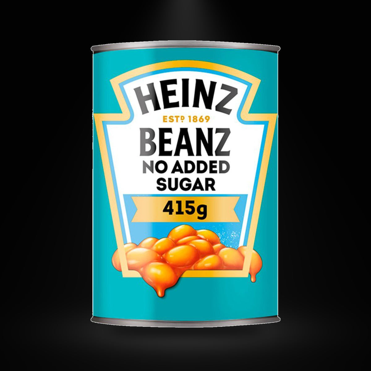 Heinz Beans NAS on a black background with an overhead spotlight