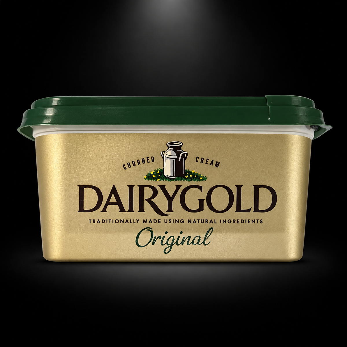 Dairygold Original — black background with overhead spotlight