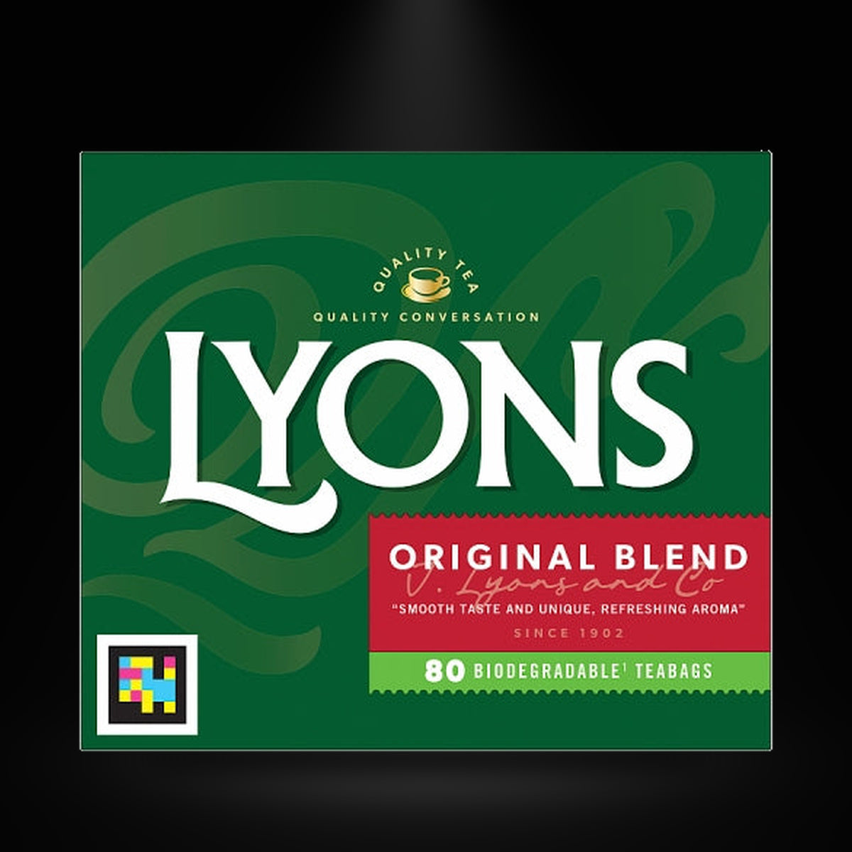 Lyons original 80 ct on a black background with an overhead spotlight