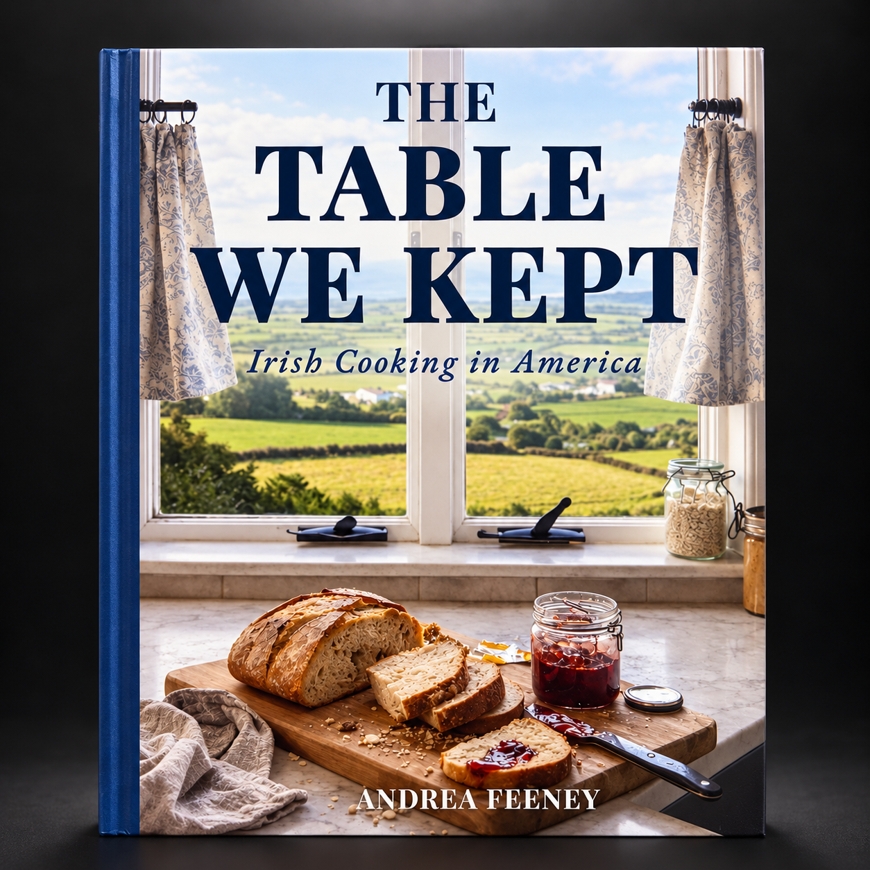 The Table We Kept by Andrea Feeney, front cover on a black studio background