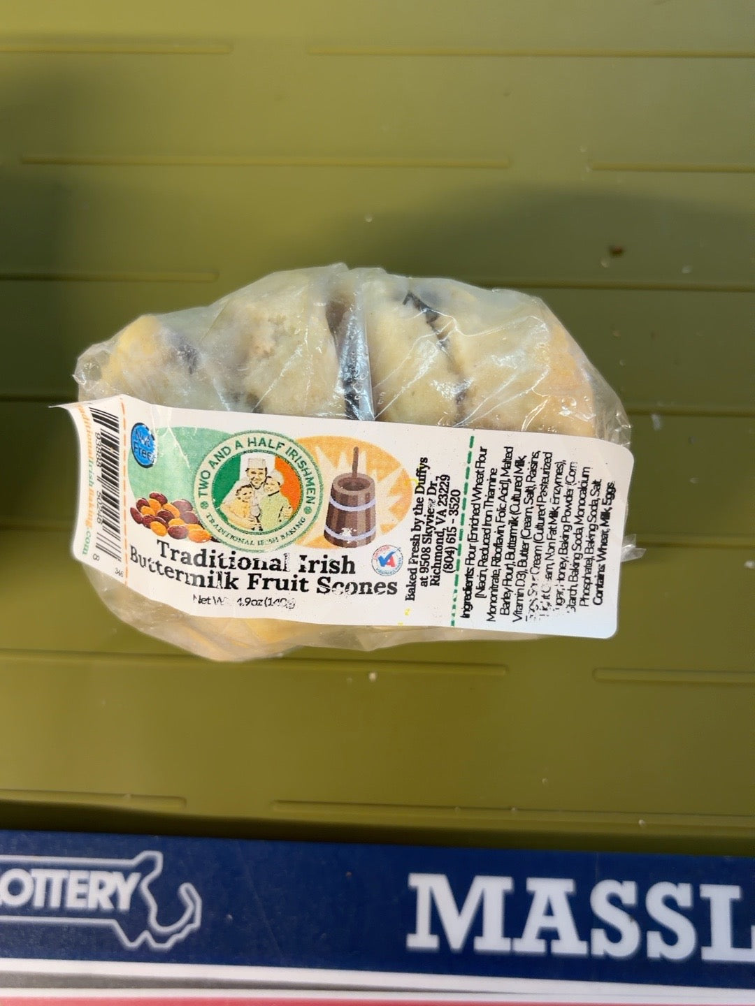 Traditional Irish Buttermilk Fruit Scones original package label