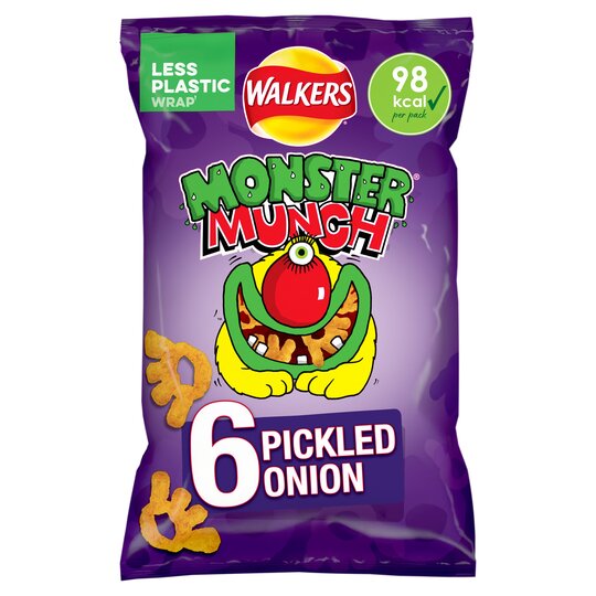 Walkers Monter Munch Pickled Onion 6Pack
